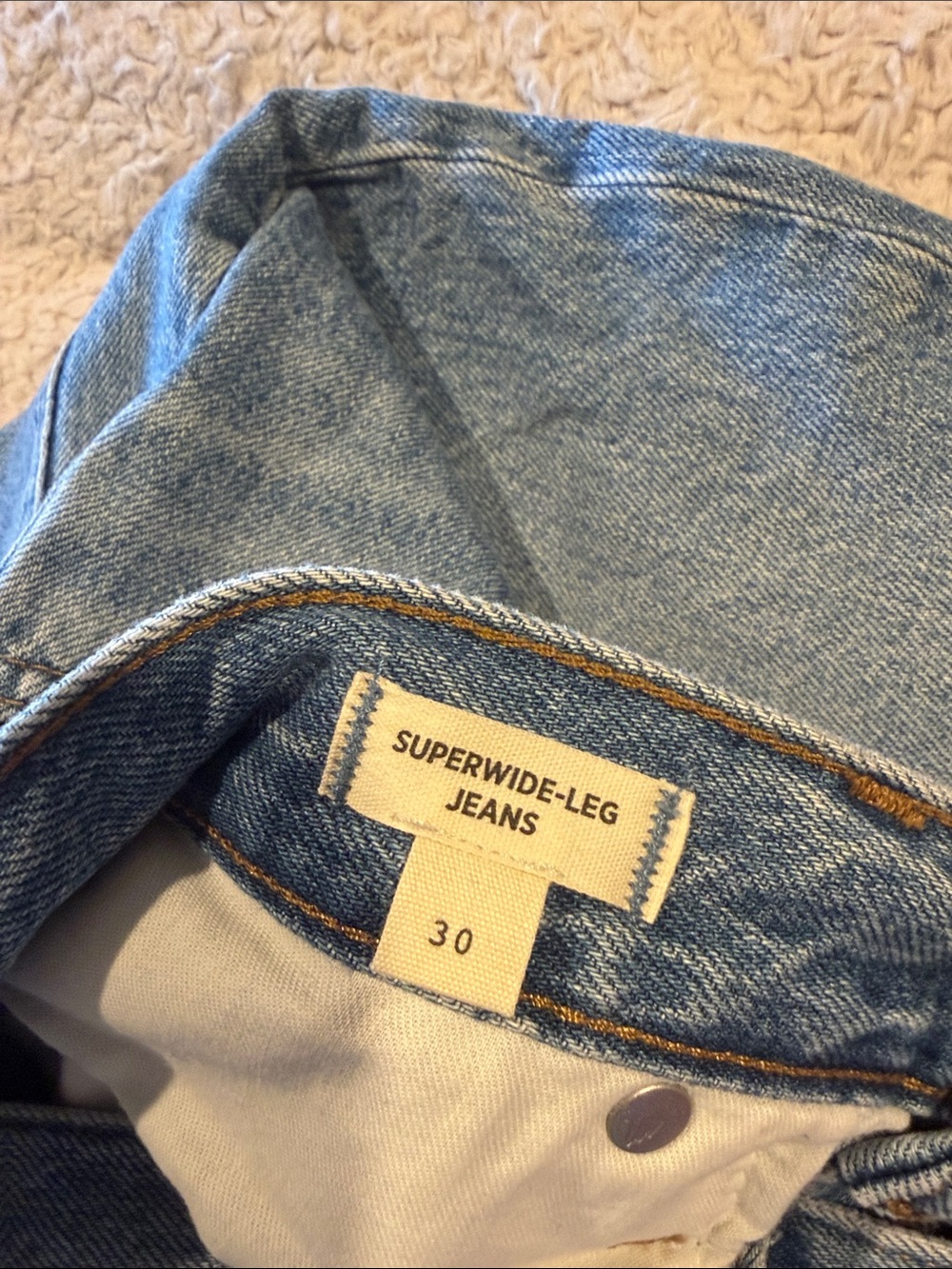 Madewell Light Wash Super Wide Leg Jeans - Picture 3 of 4
